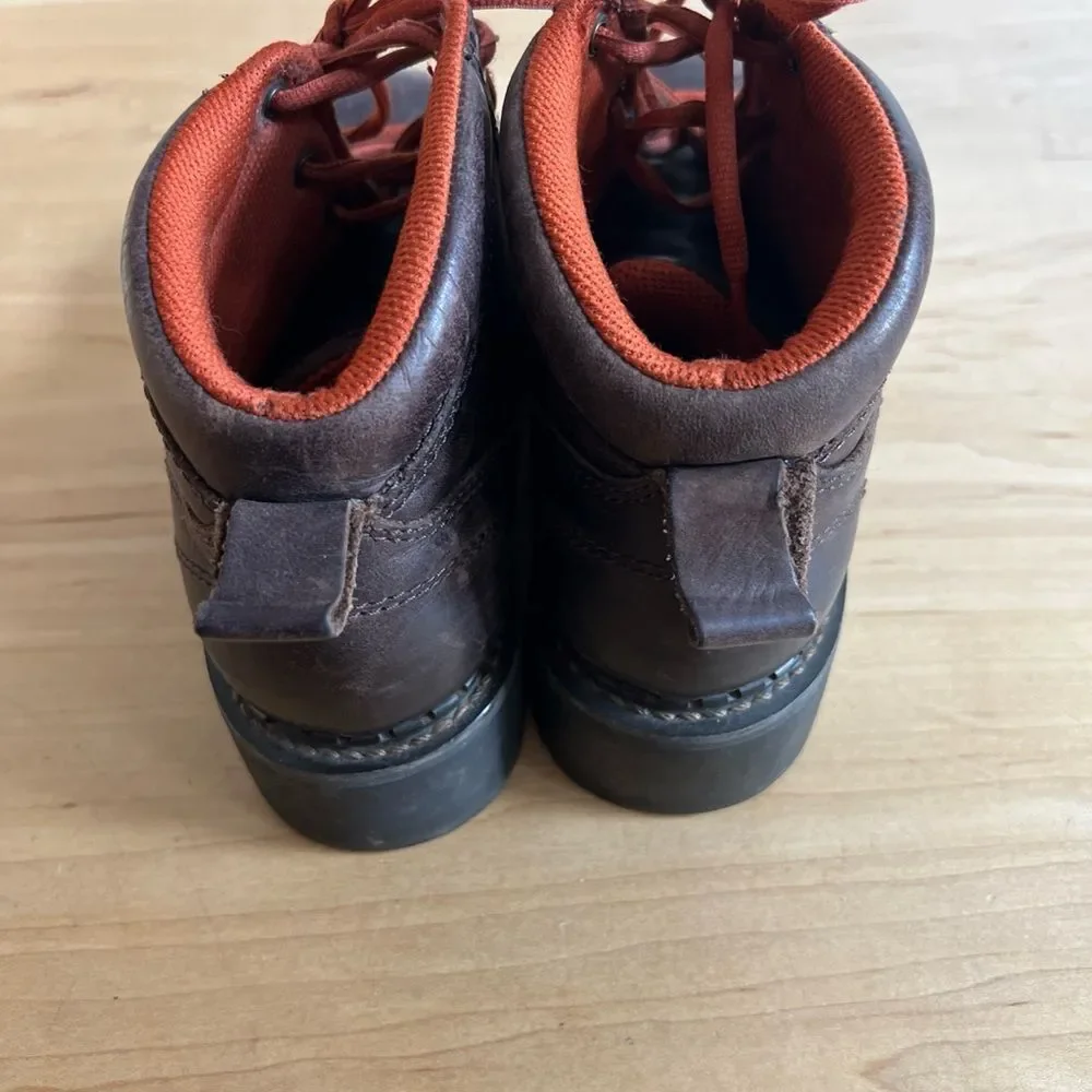 VTG women’s American Eagle Brown Leather Boots with Orange Laces - Picture 3 of 7